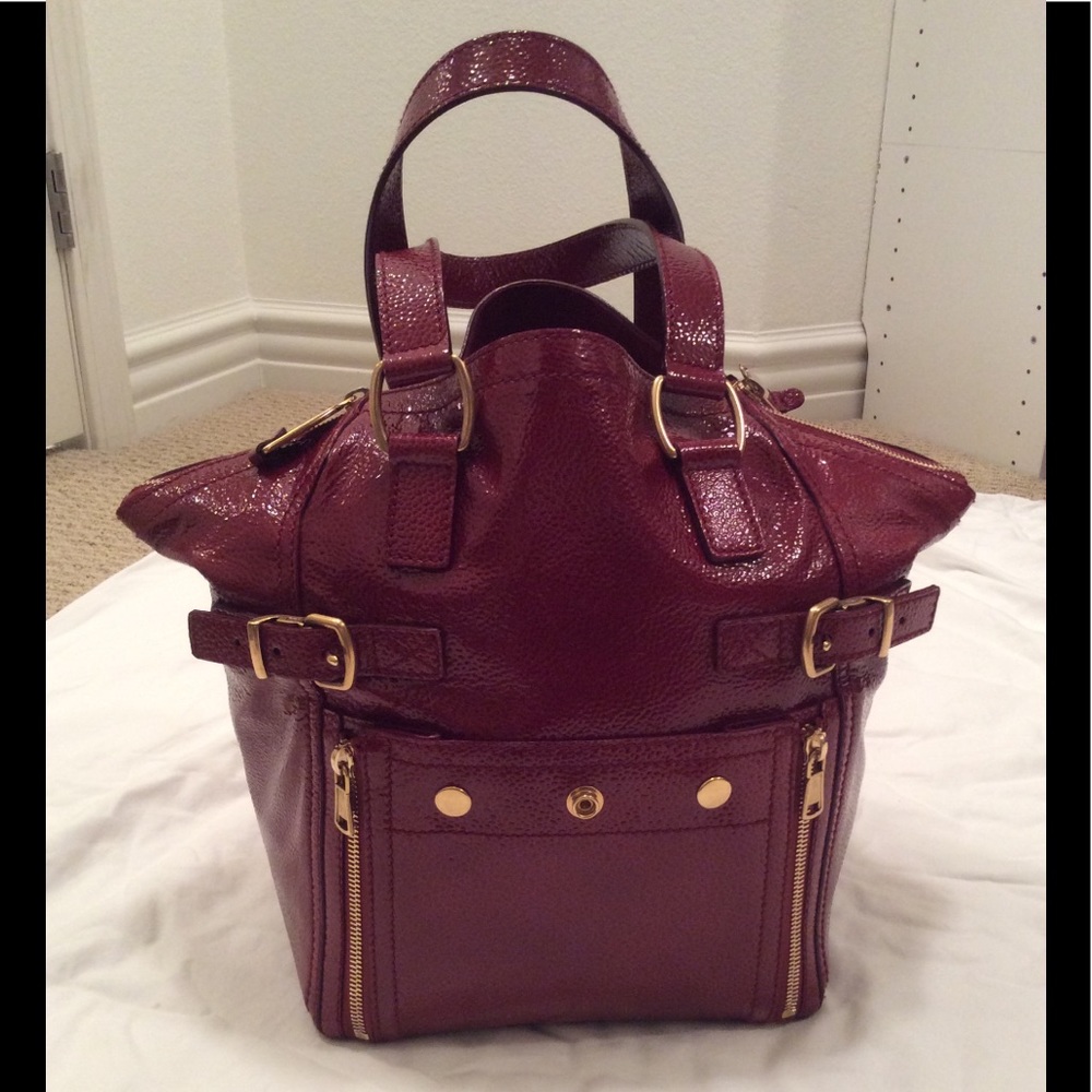 YSL Downtown Patent Leather Tote